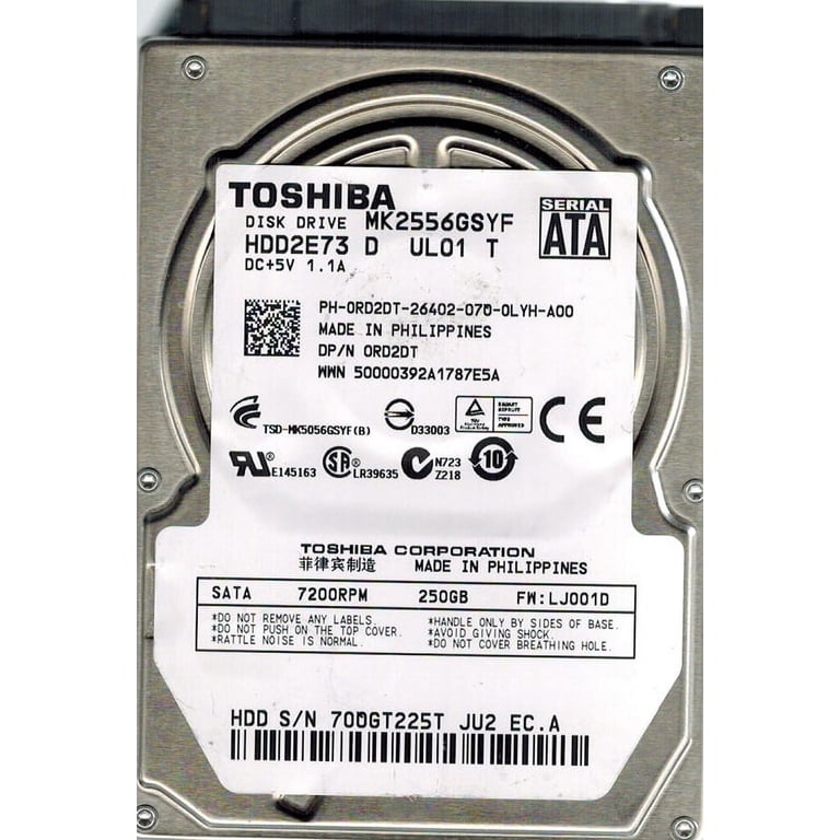Toshiba MK2556GSYF 250GB HDD2E73 D UL01 T - Walmart.com
