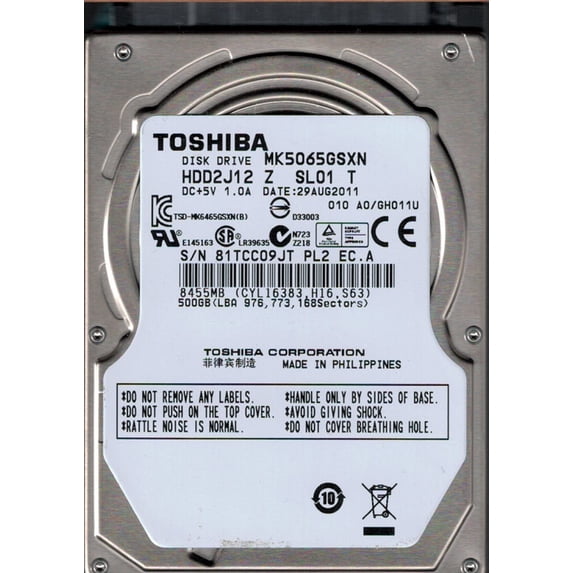 Toshiba MK5065GSXN 500GB HDD2J12 Z SL01 T PHILIPPINES - Walmart.com