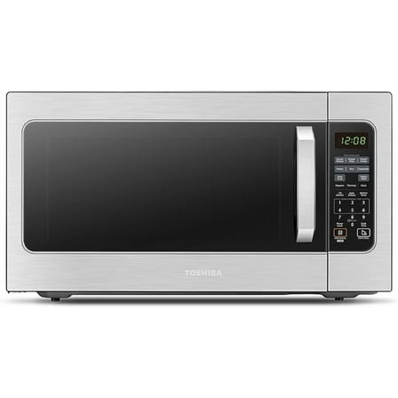 Toshiba Countertop Microwave Oven, 2.2 Cu Ft, 1,200 Watts, Humidity Sensor, 6 Presets, Mute Function, Stainless Steel