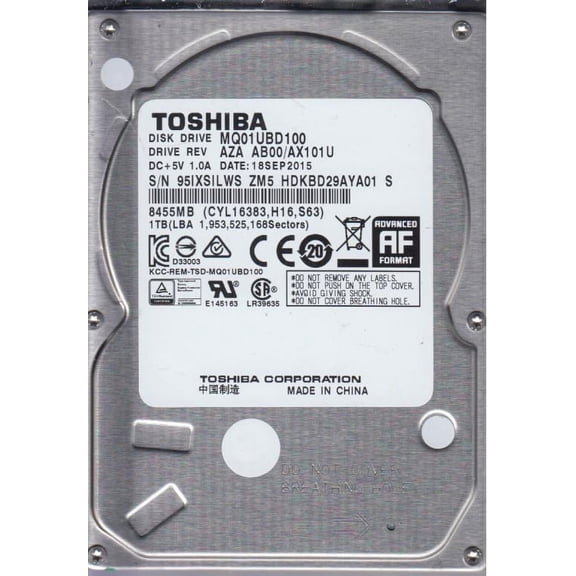 Toshiba MQ01ABD 1 TB 2.5" Internal Hard Drive MQ01ABD100