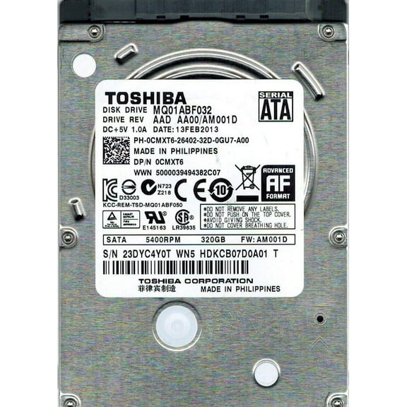 Toshiba MQ01ABF032 AAD AA00/AM001D 320GB F/W: AM001D Philippines