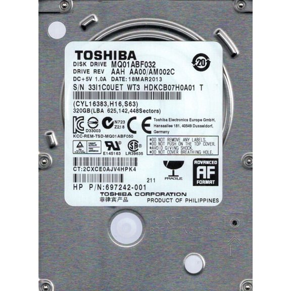 Toshiba MQ01ABF032 AAH AA00/AM002C 320GB PHILIPPINES