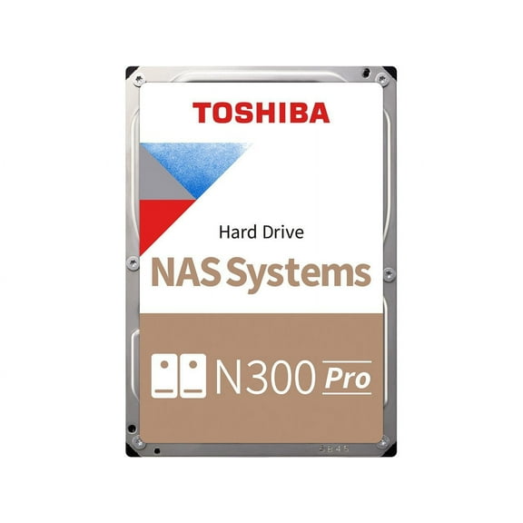 Toshiba N300 PRO 24TB Large-Sized Business NAS (up to 24 bays) 3.5-Inch Internal Hard Drive - Up to 300 TB/year Workload Rate CMR SATA 6 GB/s 7200 RPM 512 MB Cache - HDWG51JXZSTB