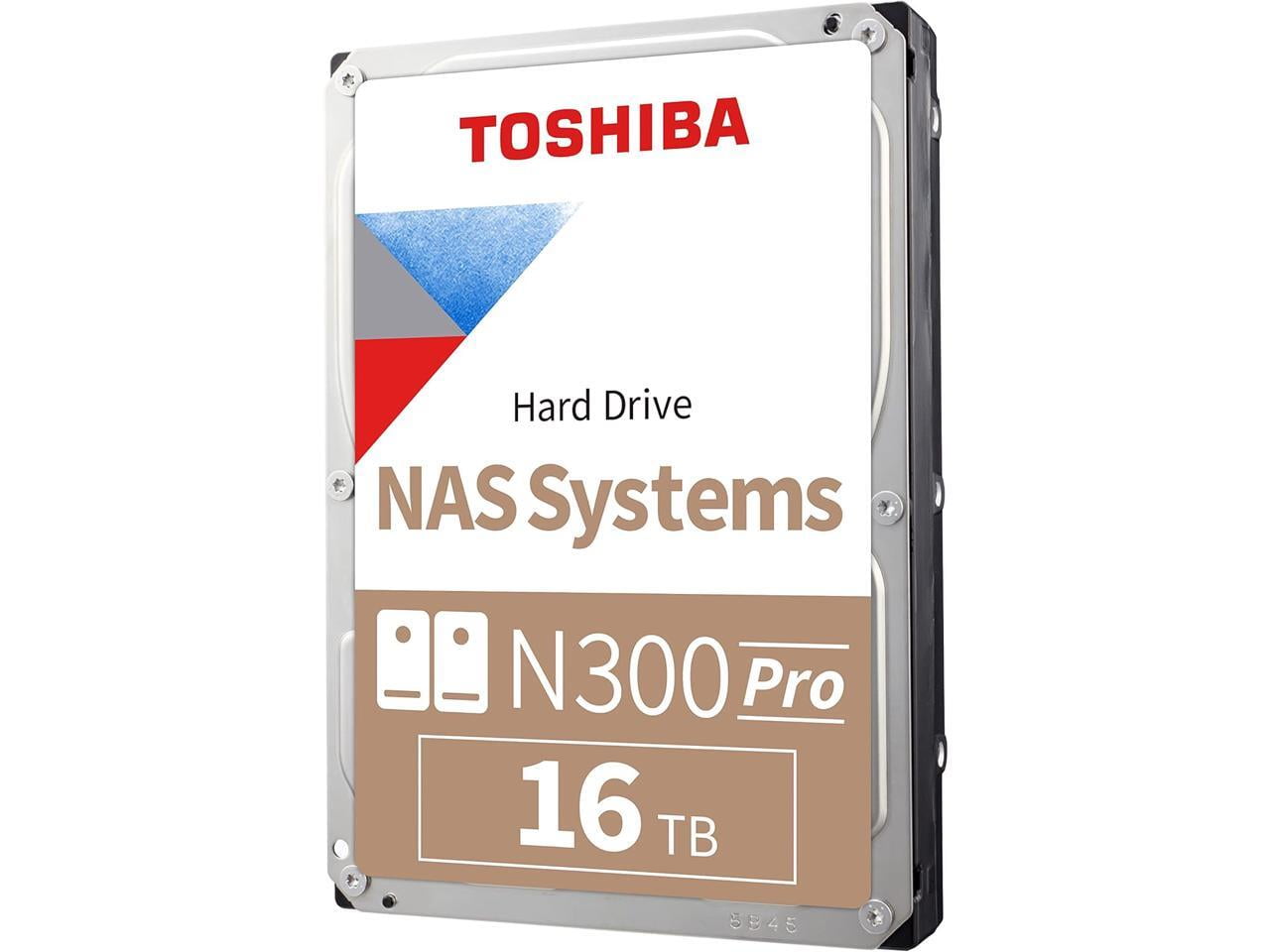 Toshiba N300 Pro 16TB NAS 3.5-Inch Internal Hard Drive - CMR SATA 6 Gb/s 7200 RPM 512 MB Cache - HDWG51GUZSVB