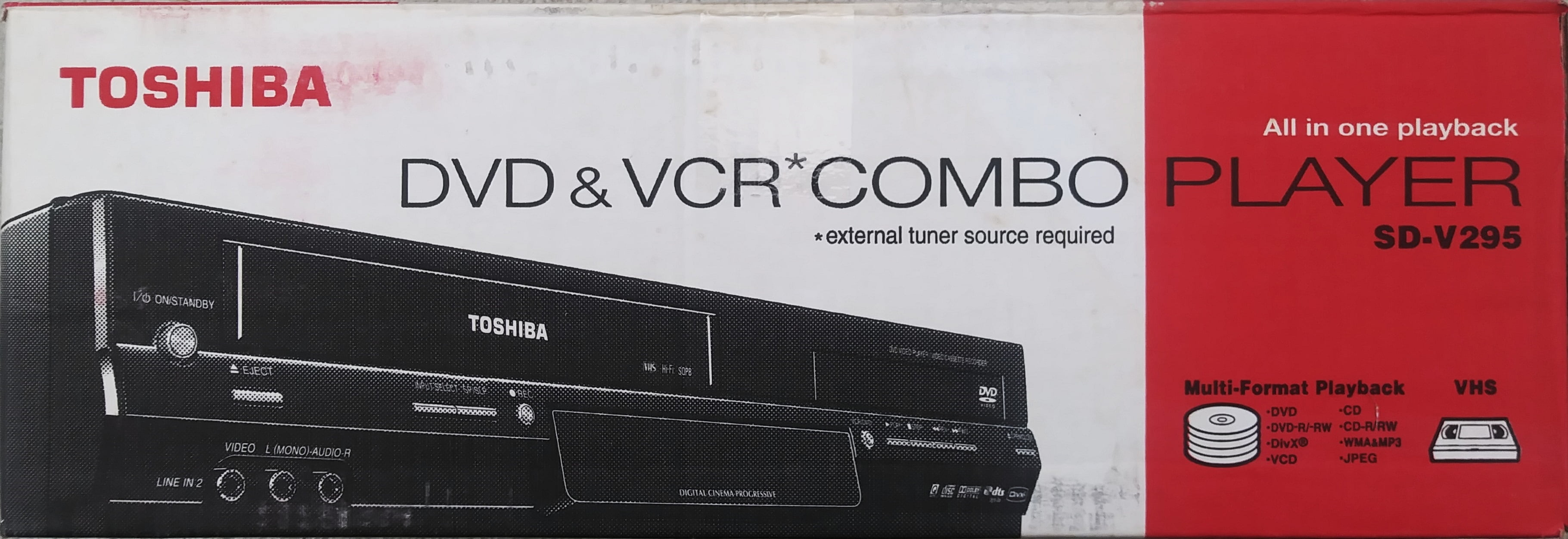 Toshiba Player SDV295 DVD/VCR Combo (NEW), comes with Original Remote