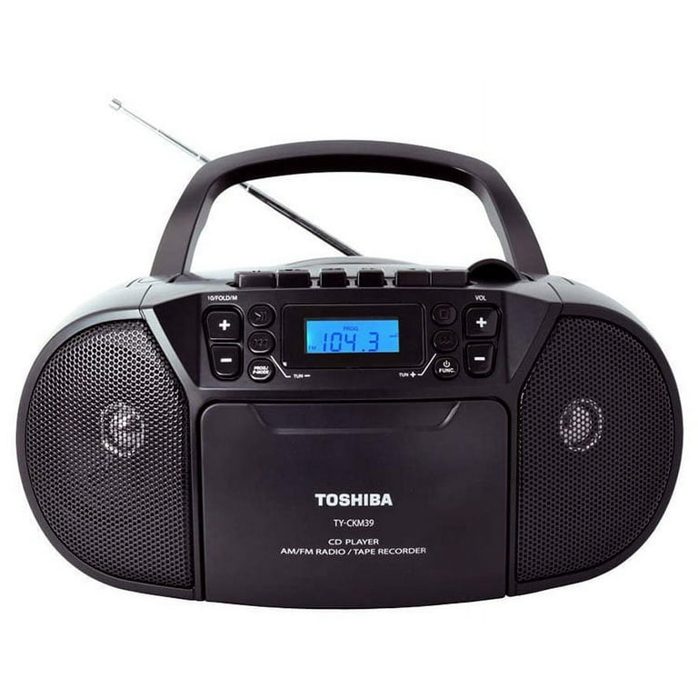 Toshiba Portable Boombox with AM/FM Radio, MP3 CD Cassette