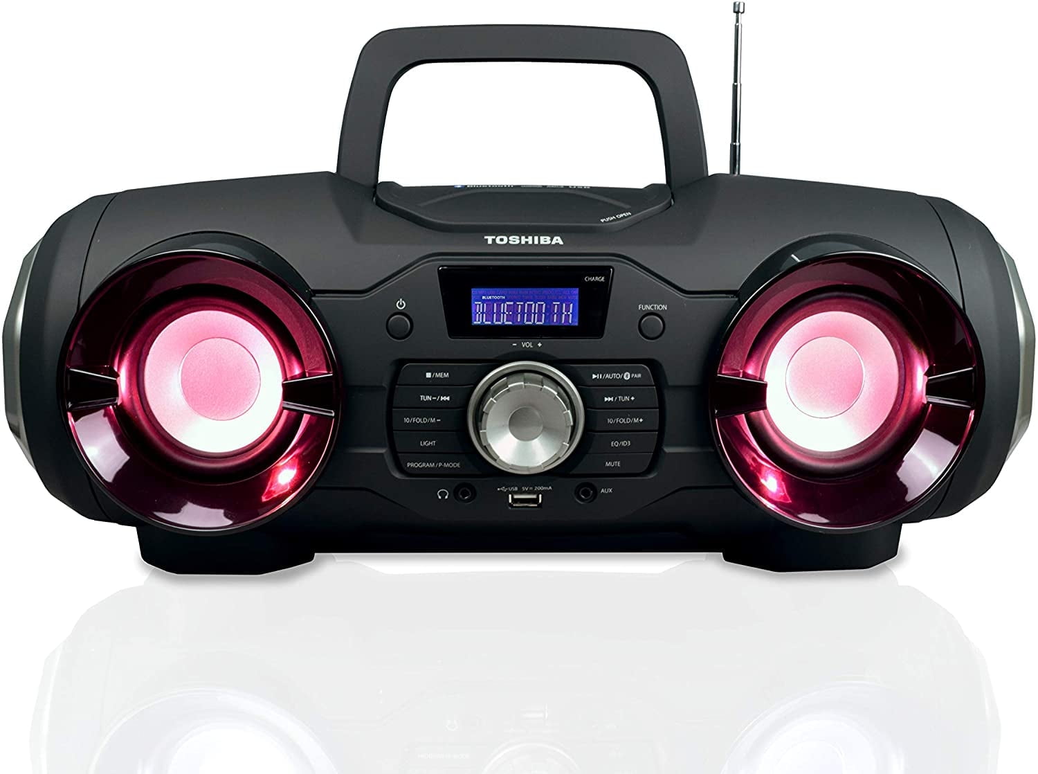 Toshiba Portable AM/FM Radio, CD Player with Mega Bass Reflex Stereo ...