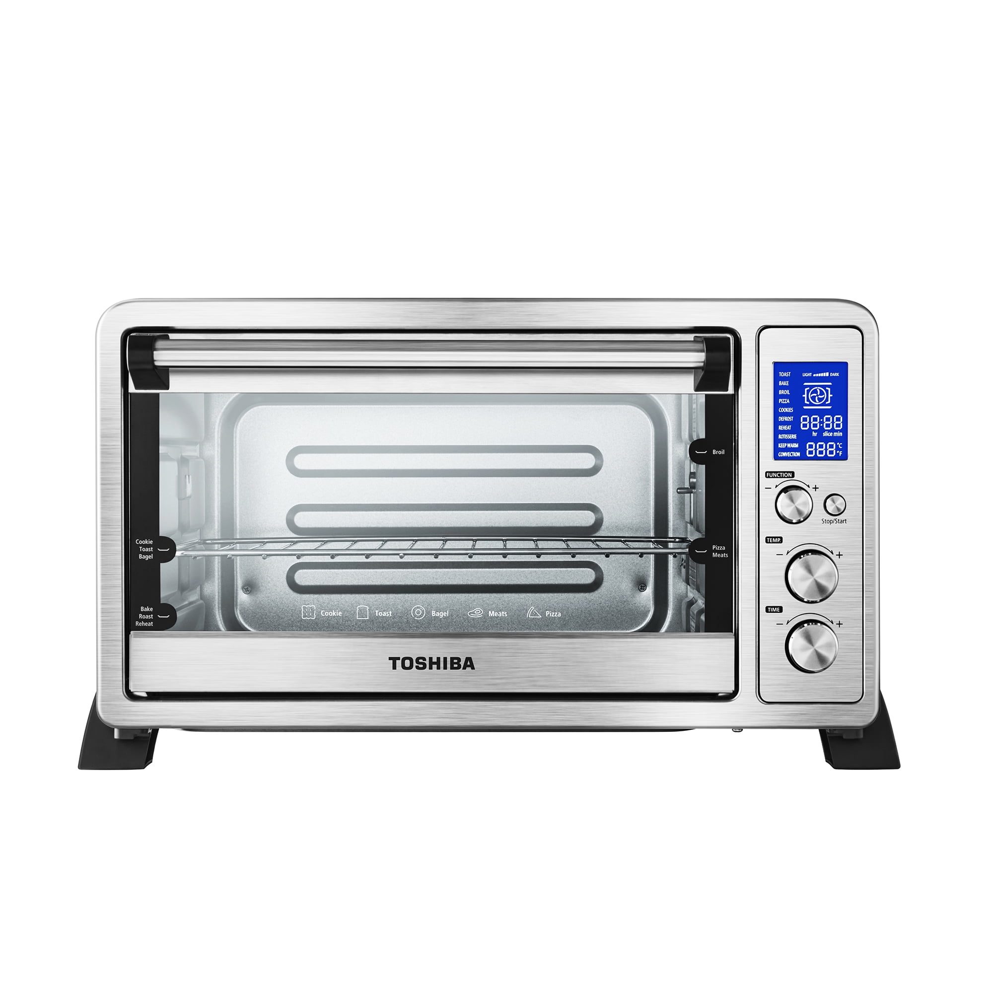 TOSHIBA Hot Air Convection Toaster Oven, Extra Large 34QT/32L, 9-in-1  Cooking Functions, Crispy Grill, Dehydrate, Rotisserie, 6 Accessories  Included