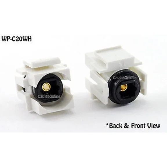 Toslink Audio (Spdif) Female To Female Keystone Jack Coupler, White - Wp-C20Wh