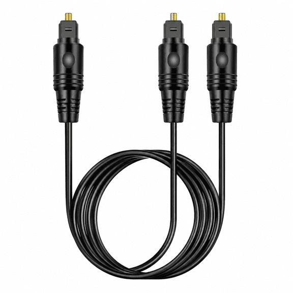 Toslink Digital Optical Audio Splitter Cable, 1 Male to 2 Male S/PDIF Fiber Optic Audio Cable for TV, Soundbar, Blu-ray Player, PS3, PS4, Amplifier