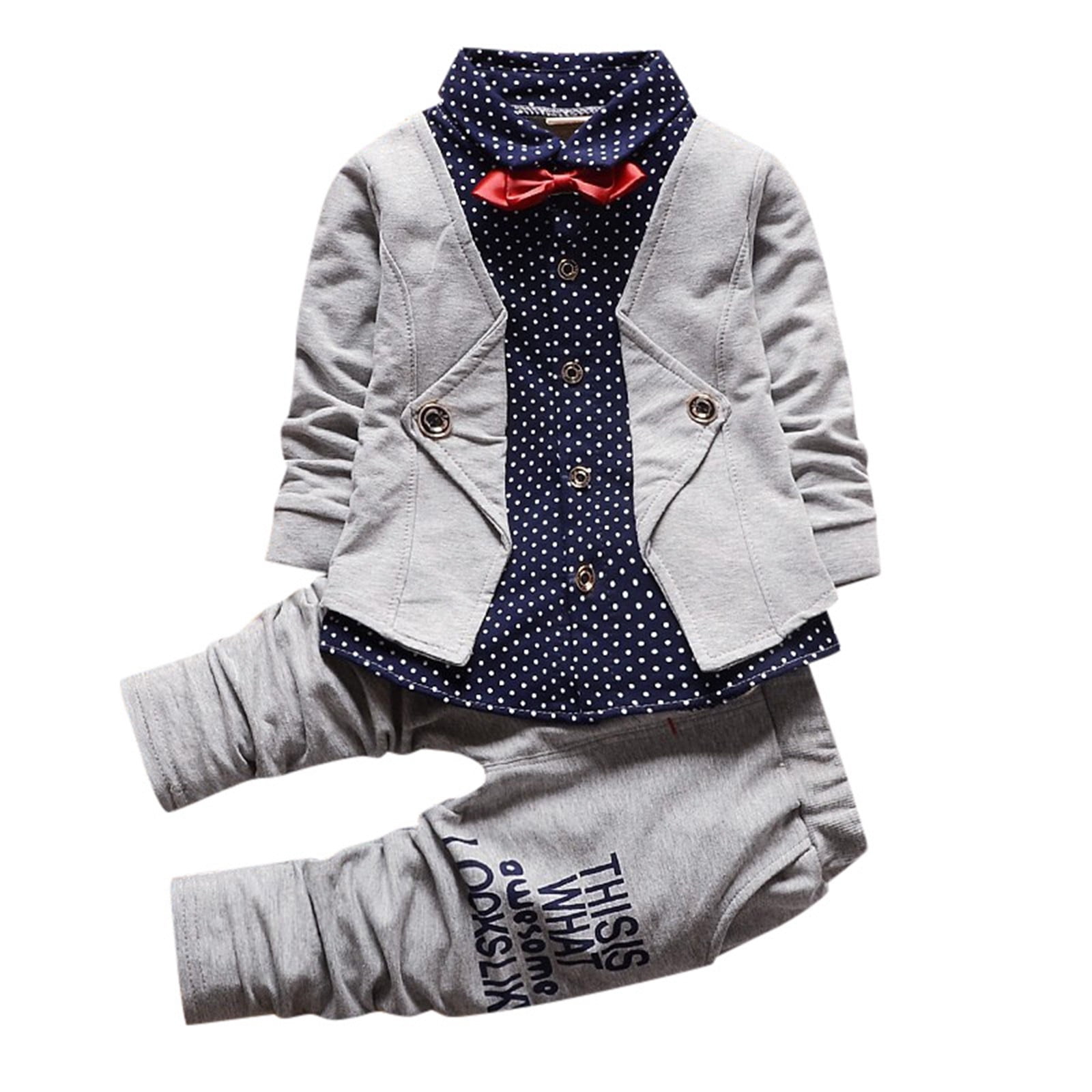 Tosmy 2 Piece Baby Boy Clothes Dress Clothes Toddler Outfits Tuxedo