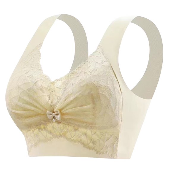 Tosmy Bras For Women Thin Gathering Lace Underwear For Women Fixed Cup Collection Breast Women's Bra Cover Beautiful Vest Style Wiping Bra Breathable