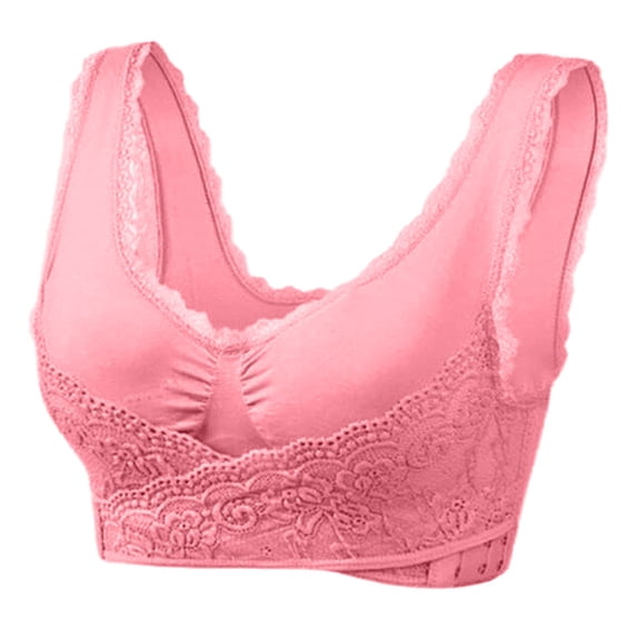 Tosmy Bras For Women Women's Front Side Buckle Lace Edge Without Steel Ring Movement Seamless Gathering Adjustment Yoga Sleep Large Bra Lingerie For Women 2023