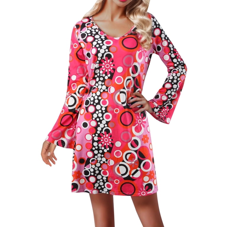 Tosmy Dresses For Women 70S Disco Outfit Women 70'S Disco Dress Hippie  Clothes Accessories Jewelry Womens Dress - Walmart.com