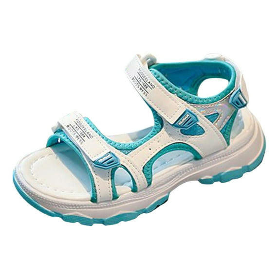 Tosmy Girls Sandals Children Shoes Platform Sandals Color Matching Soft Sole Beach Sports Sandals For 4.5-5 Years