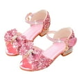 thumbnail image 1 of Tosmy Girls Sandals Summer New Soft Bottom Breathable Non High Heel Rhinestone Bow Kids Fashion Princess Sandals For 4.5-5 Years, 1 of 5