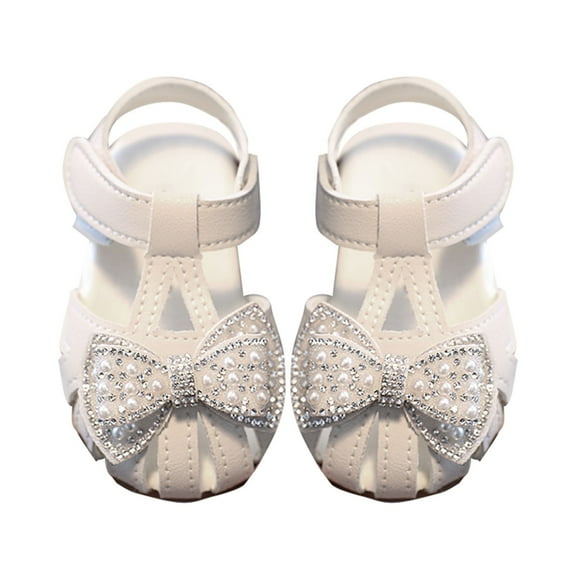 Tosmy Girls Sandals Toddler Breathable Princess Shoes Summer Shoes Baby Soft Soled Toddler Shoes For 18-24 Months