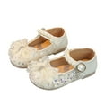 thumbnail image 1 of Tosmy Kids Sandals Girls Closed Toe Heels Wedding Party Shoes Sequins Bow For Toddler For 3-3.5 Years, 1 of 9