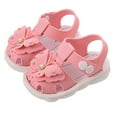 thumbnail image 1 of Tosmy Kids Sandals Infant Boys And Girls Baby Toddler Shoes Summer Bow Pearl Home Daily Wear Sandals For 9-12 Months, 1 of 9