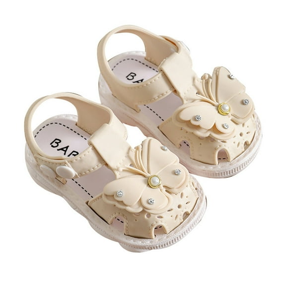 Tosmy Kids Sandals Boys And Girls Baby Toddler Shoes Summer Bow Pearl Home Daily Wear Sandals For 9-12 Months