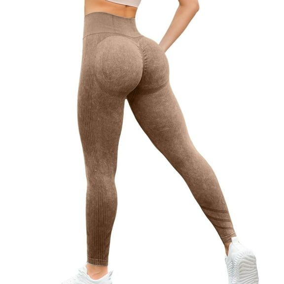 Tosmy Leggings For Women Seamless Frosted Peach Yoga Pants For Women High Waist Sports Fitness Tights Classic