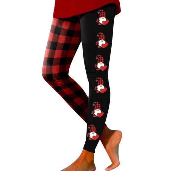Tosmy Leggings For Women Womens Valentine's Day Print Tights Leggings Control Yoga Sport Leggings Leggings Soft