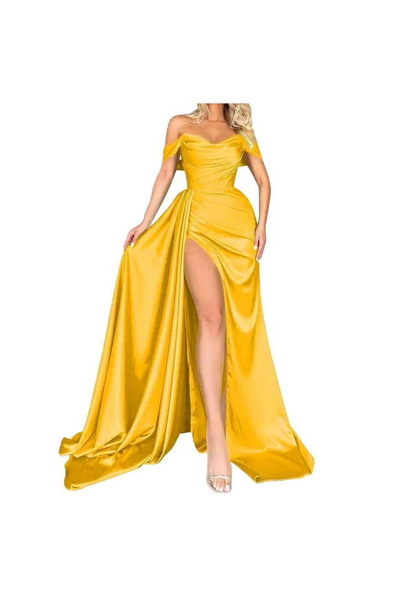 Long Formal Dress Women's Solid Color Sexy One Shoulder Chest Cushion Zipper Party Evening Dress Classic
