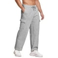thumbnail image 1 of Tosmy Men's Pants Male Lined Sweatpants Open Bottom Cargo Sweat Pants Wide Leg Cotton Joggers Pants With Pockets Classic, 1 of 5