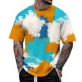 thumbnail image 1 of Tosmy Men's T-Shirts Male Spring Autumn Floral Print Short Sleeve Crew Neck Tshirt Fashion Trend Bottoming Shirt T-Shirt For Men, 1 of 1