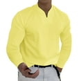 thumbnail image 1 of Tosmy Mens T Shirt Men Spring Winter Casual V Neck Solid Long Sleeve Tee Shirt Top Mens Vintage Tee Shirts, 1 of 4