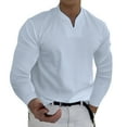 thumbnail image 1 of Tosmy Men's T-Shirts Men Spring Winter Casual V Neck Solid Long Sleeve Tee Shirt Top Mens Tee Shirt, 1 of 4