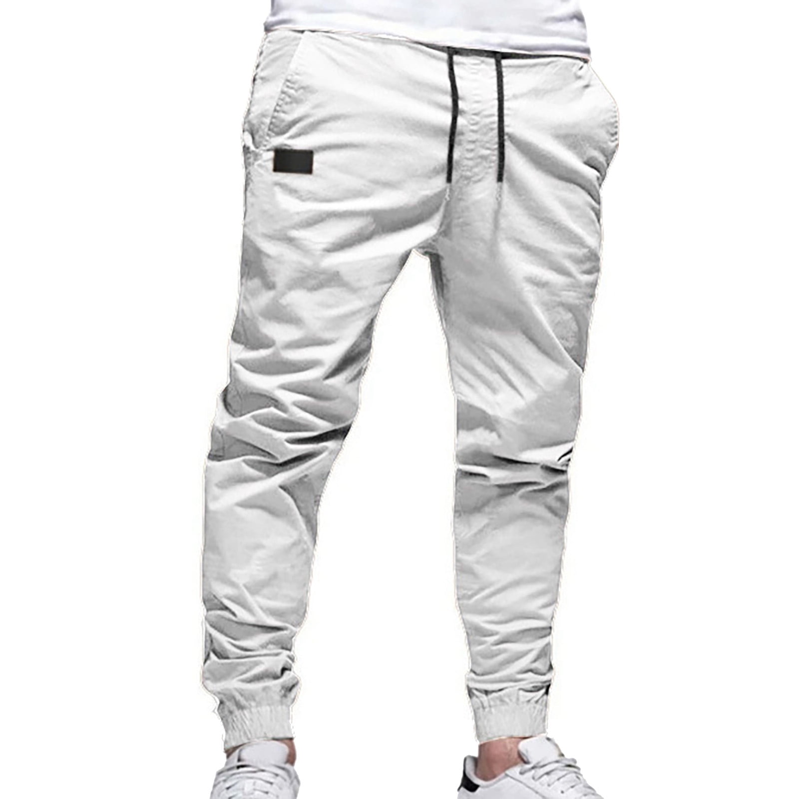 Tosmy Pants For Men Men's Fashion Casual Mid Waist Pencil Pant Solid ...