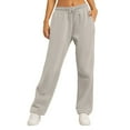 thumbnail image 1 of Tosmy Pants For Women 2025 Women's Fleece Lined Sweatpants Wide Straight Leg Pants Bottom Joggers Pants Workout High Waisted Yoga Pants With Pockets Comfortable, 1 of 7