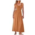 thumbnail image 1 of Tosmy Summer Dress 2024 Female Summer Sleeveless Smocked Empire Waist Tank Dress Summer Beach Tiered Long Dresses Beach Vacation, 1 of 6