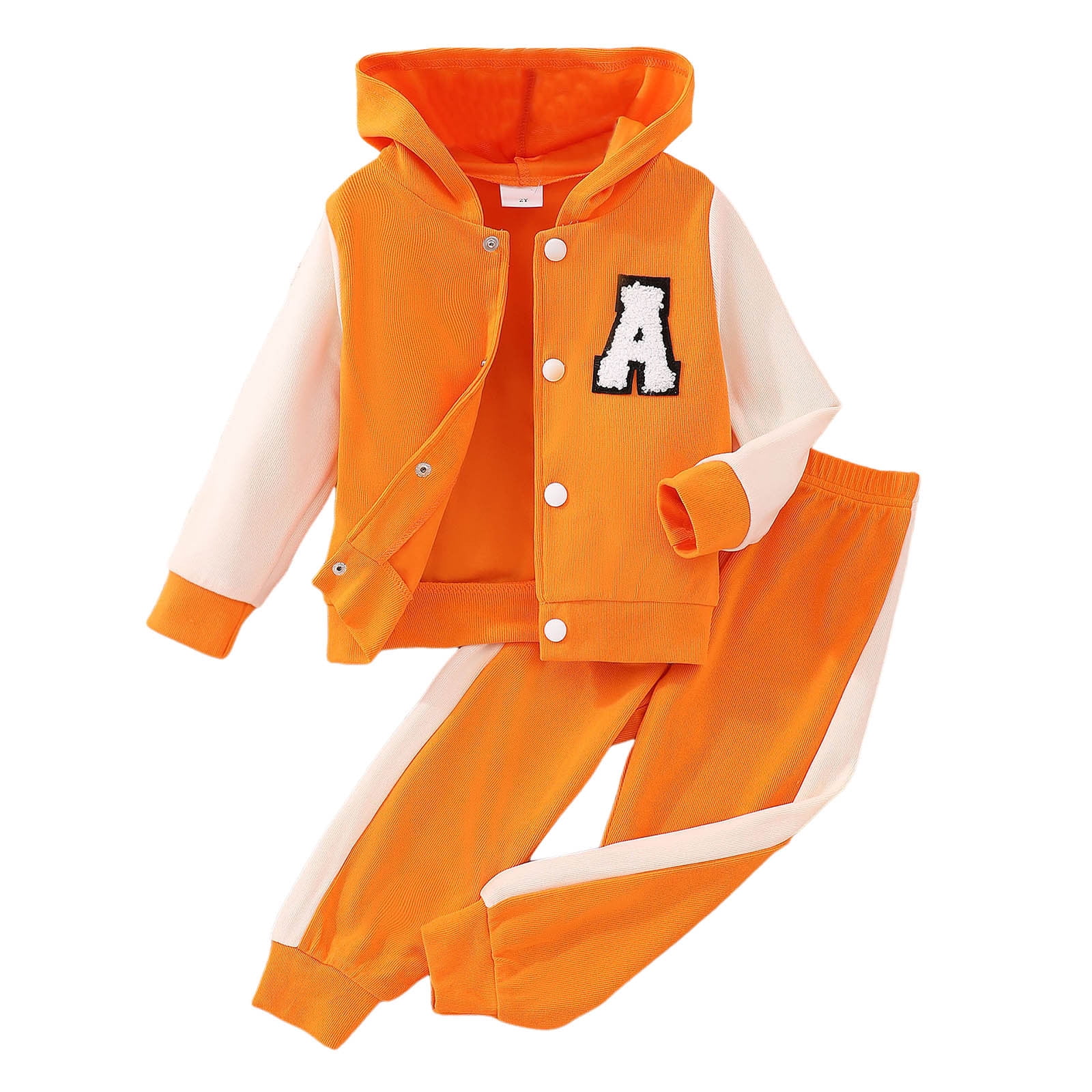 Tosmy Toddler Boys Girls Outfits Autumn Long Sleeve Baseball Coat Jacket Pants 2 Piece Outfits