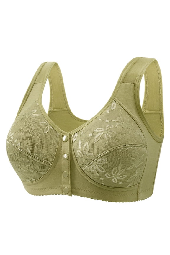 Women Bras Casual Button Down Breathable Top Bra Underwear No Underwire Gathering Everyday Bras