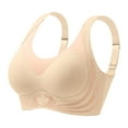 thumbnail image 1 of Tosmy Women Bras Front Side Buckle Lace Edge No Underwire Movement Seamless Gathering Adjustment Yoga Sleep Large Bra Comfort, 1 of 8