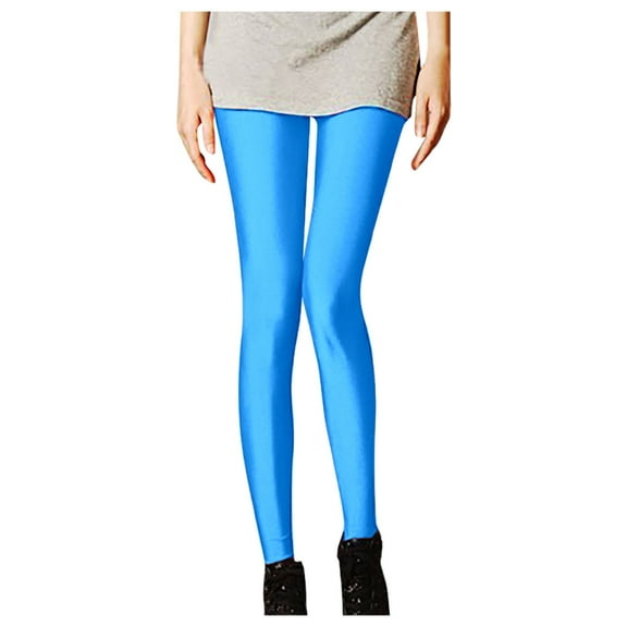 Tosmy Women's Legging Pants Womens Plus Size Shiny Spring Summer Leggings Slim Fit Glow Pants Trendy Skinny Base Layer Trousers Comfortable
