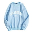 thumbnail image 1 of Tosmy Women's Sweatshirts 2024 Ladies Hoodless Pullover Hatless Sweatshirt Sports Casual Top Letter Printing Multi Color 2024 Fall Clothes, 1 of 3