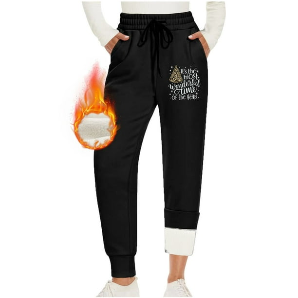 Tosmy Womens Leggings Arm Ladies Jogging Bottoms With 2 Pockets Drawstring Winter High Waist Long Sports Leggings Training Leisure Trousers Sweatpants