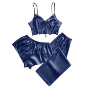 sexy lounge clothes Summer 3 Piece Lounge Wear Set 100% Rayon Sexy Lingerie Pajamas Set for  Women Loungewear - Designer and Satin price main image 0