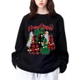 Tosmy Womens Sweatshirts Women's Casual Light Bulb Christmas Tree Print