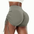thumbnail image 1 of Tosmy Workout Shorts Women's High Waisted Butt Lifting Shorts Workout Yoga Ruched Booty Lift Drawstring Shorts Running Shorts Classic, 1 of 5