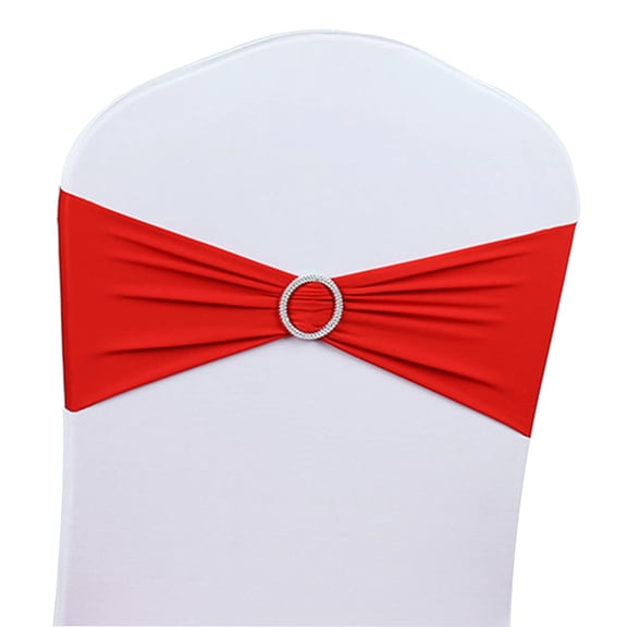 Tosnail 50 Pack Spandex Chair Sashes Wedding Chair Decoration Party Chairs Covers - Red Y102