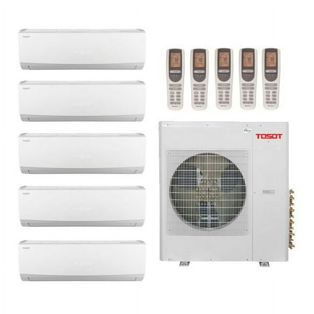 Tosot 45,000 Btu 21 Seer 5-Zone Ductless Mini Split Heat Pump System - 9K-9K-9K-9K-9K - TM42H3O - (5) TW09HQ2C2DI