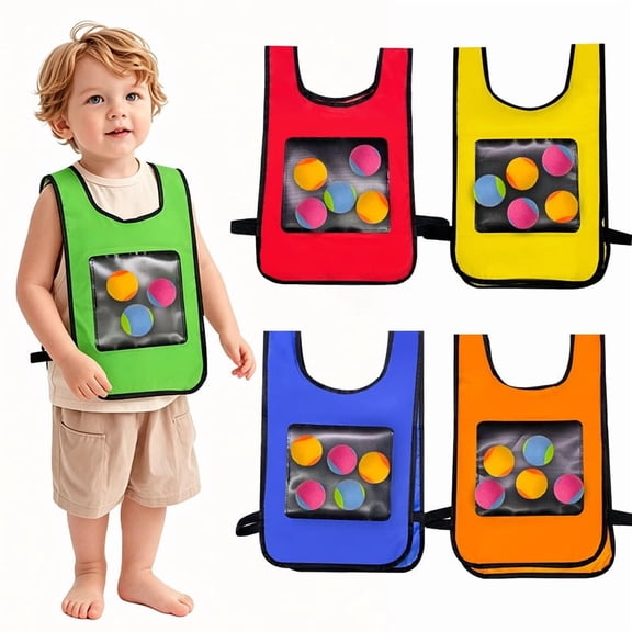 Toss Across Game | Backyard Games for Student | Outdoor Balls for Student | Active Parent Child Play | Gift for Boys and Girls | Orange Sticky Vest Set