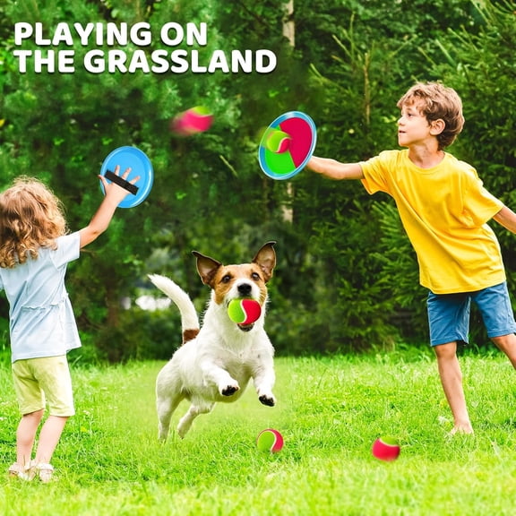 Toss and Catch Ball Game Set, Beach Outdoor Toys for Kids Boys with Paddle, Balls , Yard Backyard Outside Indoor Toys Games Gifts for Kids Boys Girls Ages 3 4 5 6 7 8 9 10