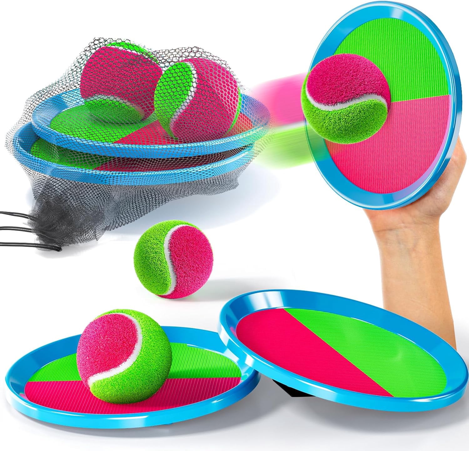 smartology, Toss and Catch Ball Game Set, 4 paddles, 4 sticky balls ...