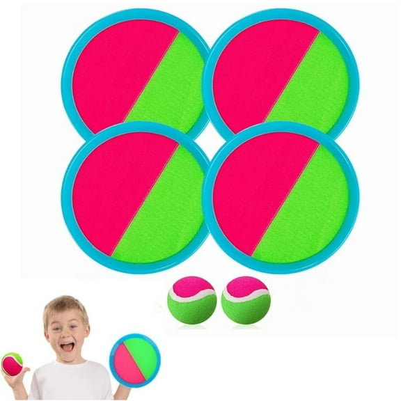 Triani Toss and Catch Ball Game Set with 4 Paddles 2 Balls Pool Beach Fun Outdoor Toys Games for Family Kids Adults Paddle Toss and Catch Ball Game for Christmas Birthday Gifts