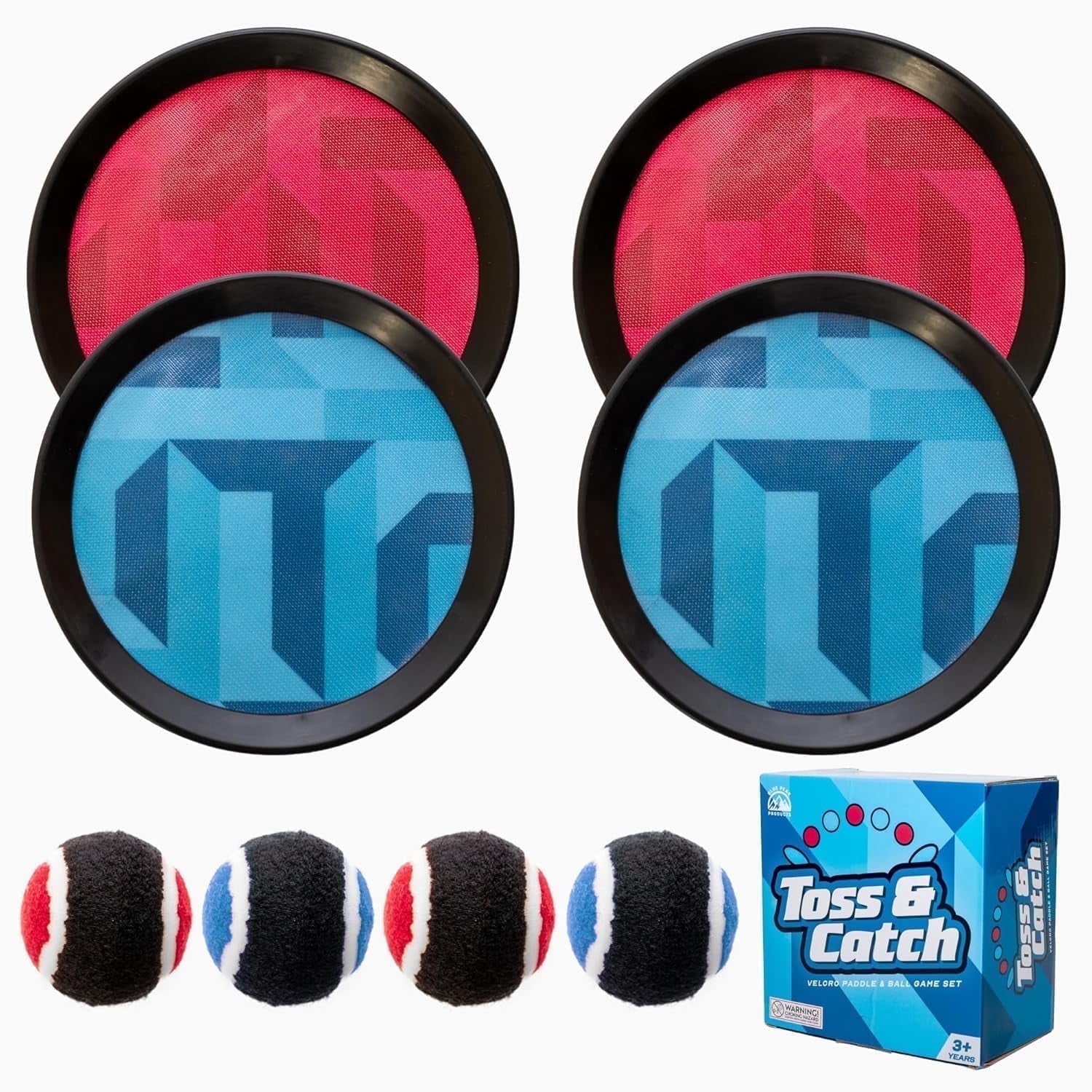 Toss and Catch Ball Set - Modern Ball and Catch Game with 4 Paddles and ...